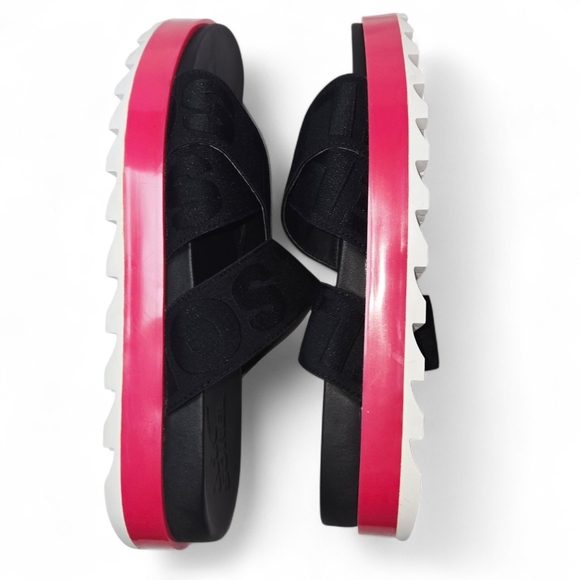 Sorel Roaming Sport Two Strap Slide Sandals Black and Punch Pink Size 9.5 - Picture 7 of 10